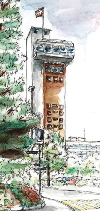Aquarell aus Bad Zurzach von Andreas Güntensperger